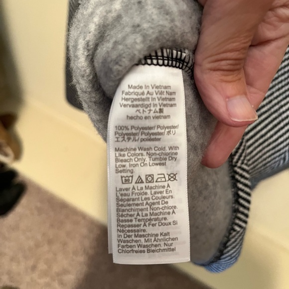 J. Crew Black and White Chevron Cowl Neck Sweatshirt - Picture 9 of 10